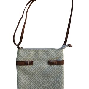 Tommy Hilfiger Brown and Cream Crossbody Bag